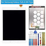 E-YIIVIIL Neuer Ersatz LCD Display Kompatibel mit Samsung Galaxy Tab A SM-T550 T550 SM-T555 T555 LCD Touch Screen Display Assembly with Tools (Weiß)